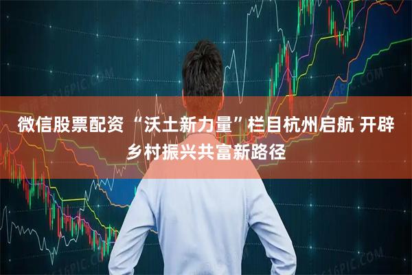 微信股票配资 “沃土新力量”栏目杭州启航 开辟乡村振兴共富新路径
