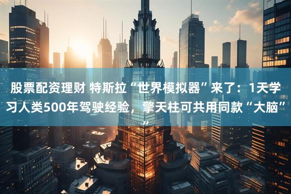 股票配资理财 特斯拉“世界模拟器”来了：1天学习人类500年驾驶经验，擎天柱可共用同款“大脑”